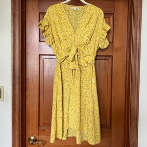 ATELIER MAX Montana Ruffle Detailed dress in Yellow